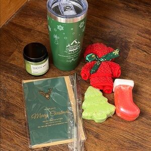 Green Christmas Tumbler and Holiday Accessories